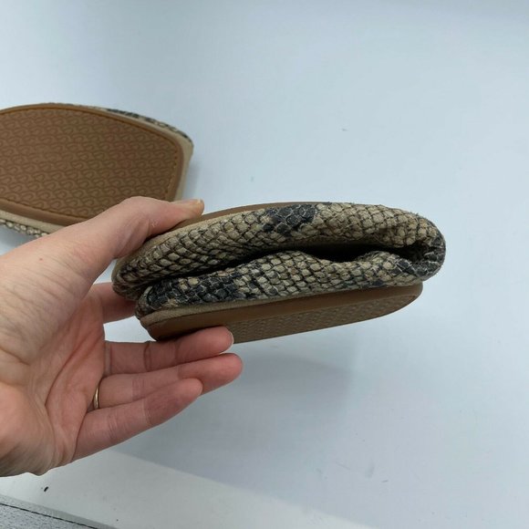 Yosi Samra Foldable Snake Samara Black Beige Slip On Round Toe Ballet Flats 11 - Picture 6 of 8
